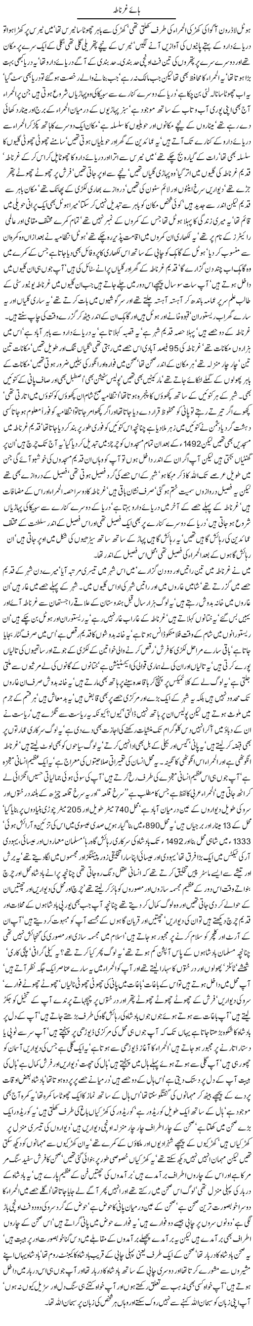 Haaey Gharnata By Javed Chaudhry